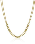 Zinzi zilveren multi-look ketting 14K geel verguld 45cm middenstuk brede gourmet schakels ZIC2185G, exclusief en kwalitatief hoogwaardig. Ontdek nu!