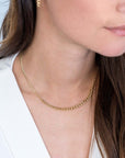 Zinzi zilveren multi-look ketting 14K geel verguld 45cm middenstuk brede gourmet schakels ZIC2185G, exclusief en kwalitatief hoogwaardig. Ontdek nu!