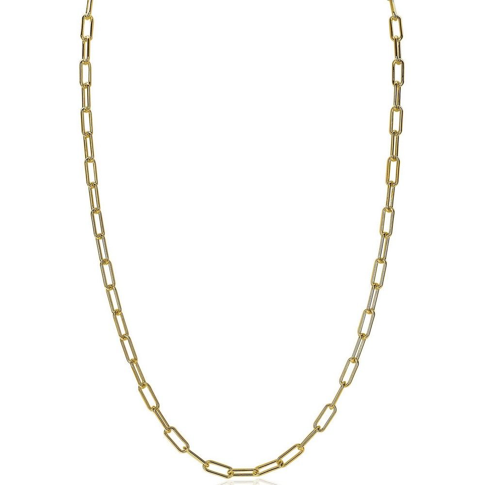 Zinzi zilveren paperclip schakel ketting 14K geel verguld 45cm 3,5mm breed ZIC2202G, exclusief en kwalitatief hoogwaardig. Ontdek nu!