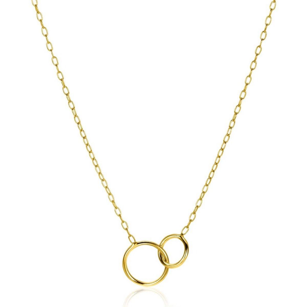 Zinzi gold plated zilveren paperclip schakel ketting met ronde vormen 42-45cm ZIC2275G, exclusief en kwalitatief hoogwaardig. Ontdek nu!