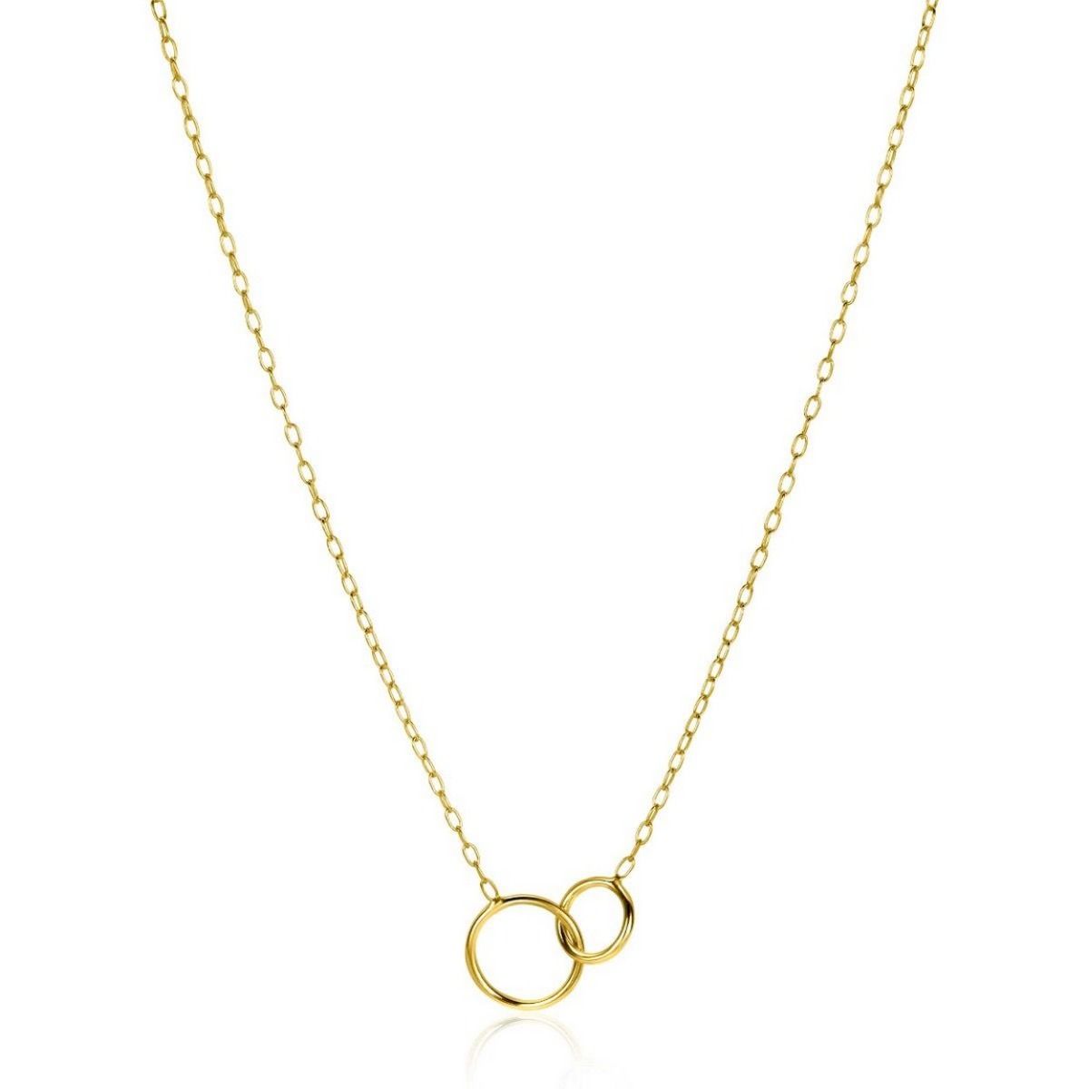 Zinzi gold plated zilveren paperclip schakel ketting met ronde vormen 42-45cm ZIC2275G, exclusief en kwalitatief hoogwaardig. Ontdek nu!