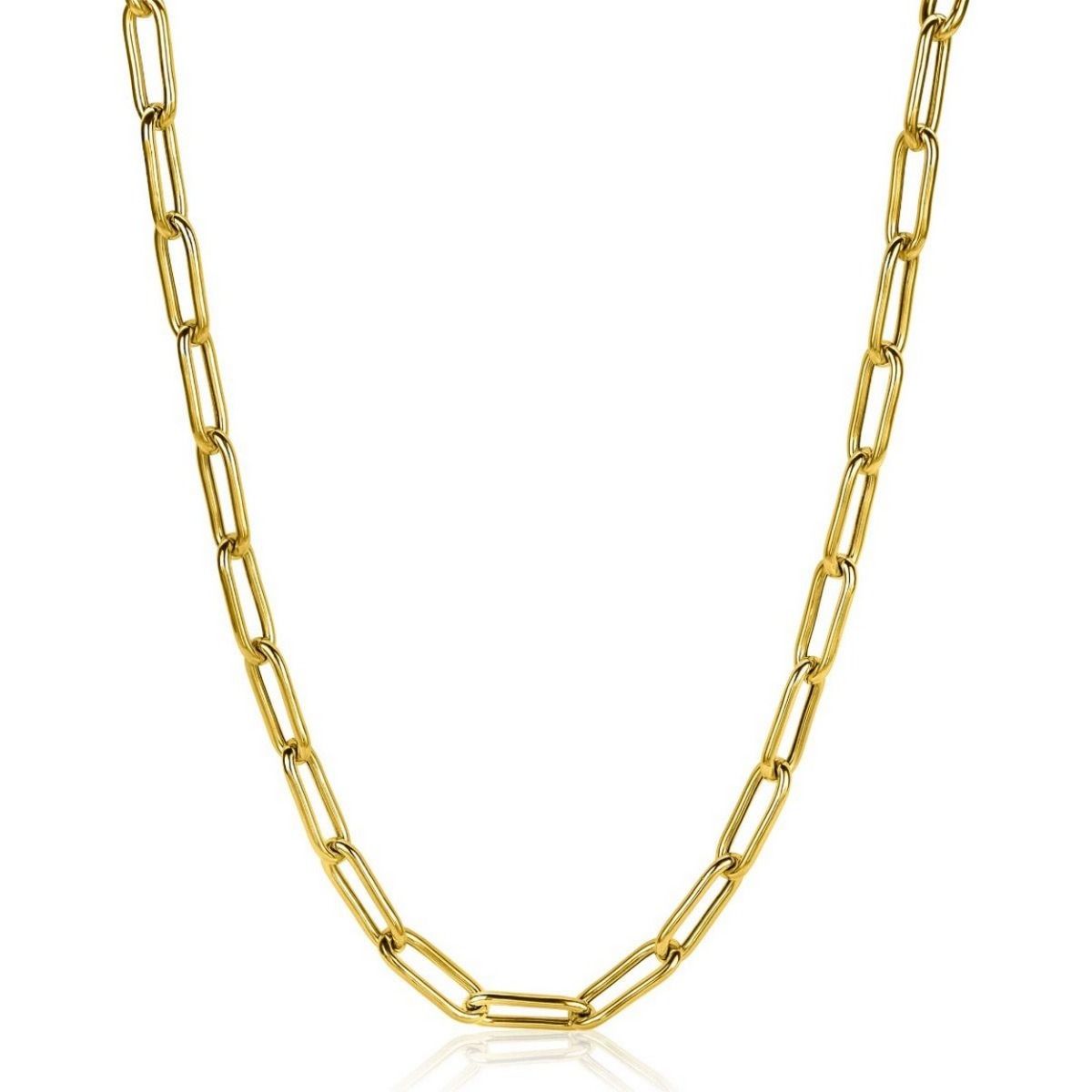 Zinzi gold plated zilveren ketting 45cm met 5,5mm brede paperclip schakels ZIC2286G, exclusief en kwalitatief hoogwaardig. Ontdek nu!