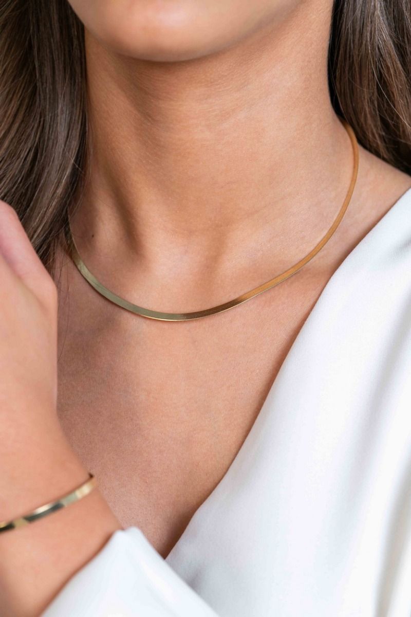 Zinzi gold plated zilveren platte slangen-ketting 45cm 3,5mm breed ZIC2292G, exclusief en kwalitatief hoogwaardig. Ontdek nu!