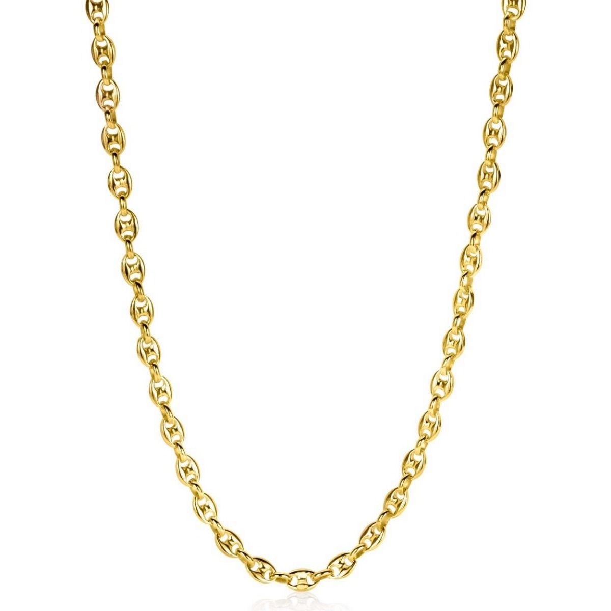 Zinzi gold plated zilveren koffieboon schakelketting 45cm 5mm breed ZIC2340G, exclusief en kwalitatief hoogwaardig. Ontdek nu!