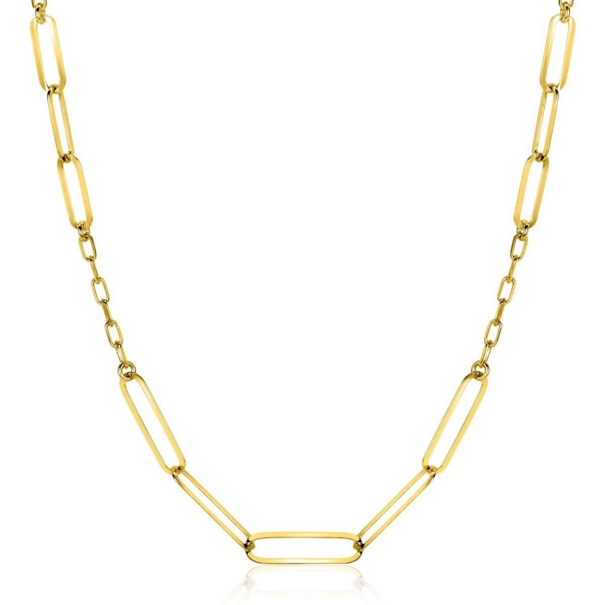 Zinzi gold plated zilveren ketting met verschillende paperclip schakels 40-45cm ZIC2361, exclusief en kwalitatief hoogwaardig. Ontdek nu!