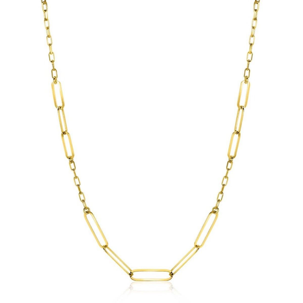 Zinzi gold plated zilveren ketting met verschillende paperclip schakels 40-45cm ZIC2361, exclusief en kwalitatief hoogwaardig. Ontdek nu!