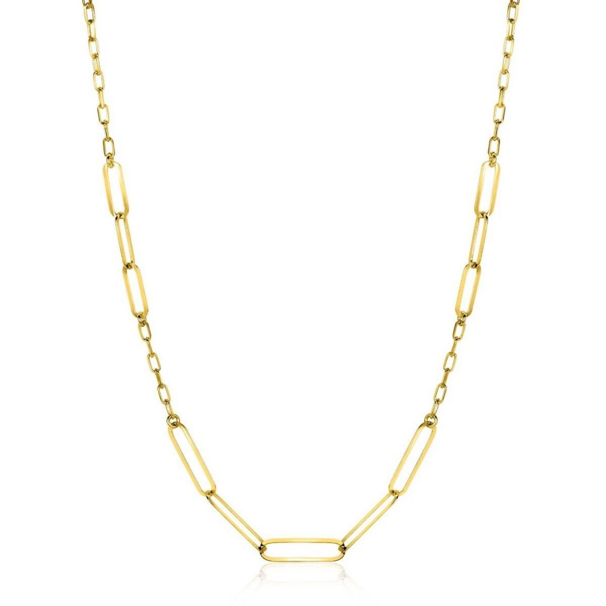 Zinzi gold plated zilveren ketting met verschillende paperclip schakels 40-45cm ZIC2361, exclusief en kwalitatief hoogwaardig. Ontdek nu!