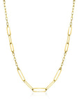 Zinzi gold plated zilveren ketting met verschillende paperclip schakels 40-45cm ZIC2361, exclusief en kwalitatief hoogwaardig. Ontdek nu!