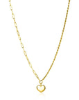 Zinzi gold plated zilveren schakel ketting met twee trendy schakels en glad hart 40-45cm ZIC2381G, exclusief en kwalitatief hoogwaardig. Ontdek nu!