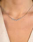 Zinzi zilveren collier 45cm met drie ovale schakels bezet met witte zirkonia's ZIC2398, exclusief en kwalitatief hoogwaardig. Ontdek nu!