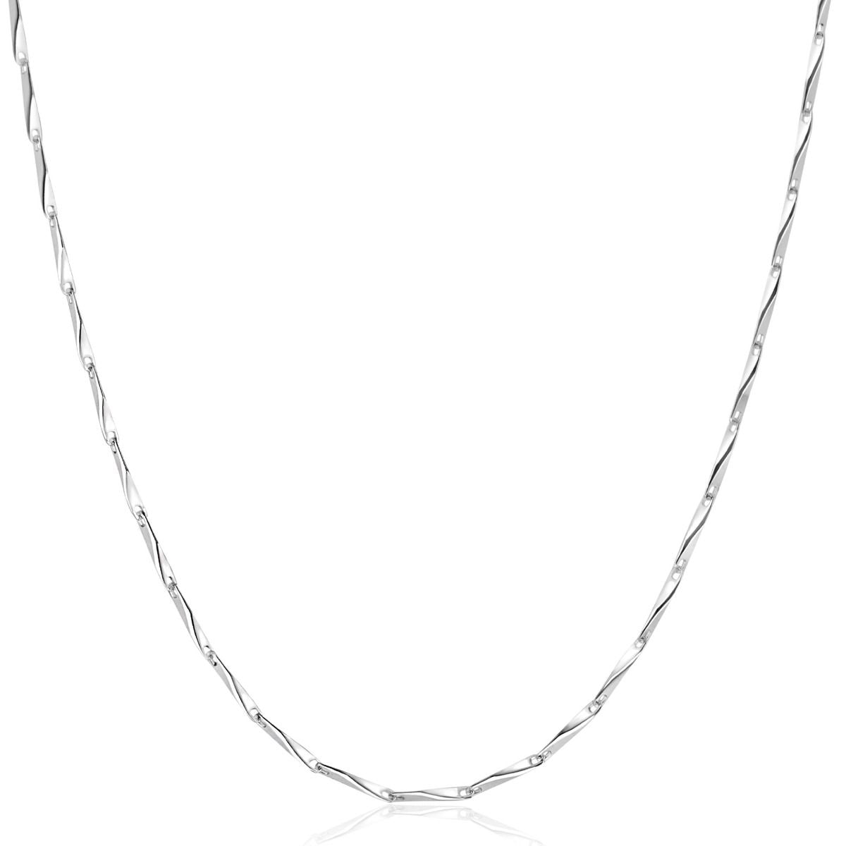 Zinzi zilveren schakel ketting met glinsterende pijlvormige schakels 1,5mm breed 42-45cm ZIC2414, exclusief en kwalitatief hoogwaardig. Ontdek nu!