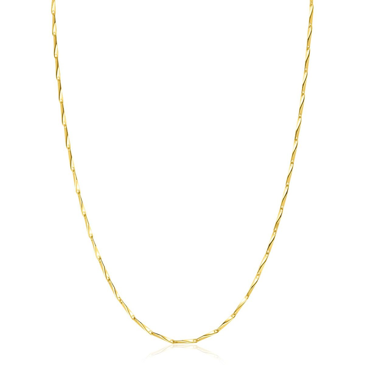 Zinzi gold plated zilveren schakel ketting met glinsterende pijlvormige schakels 1,5mm breed 42-45cm ZIC2414G, exclusief en kwalitatief hoogwaardig. Ontdek nu!