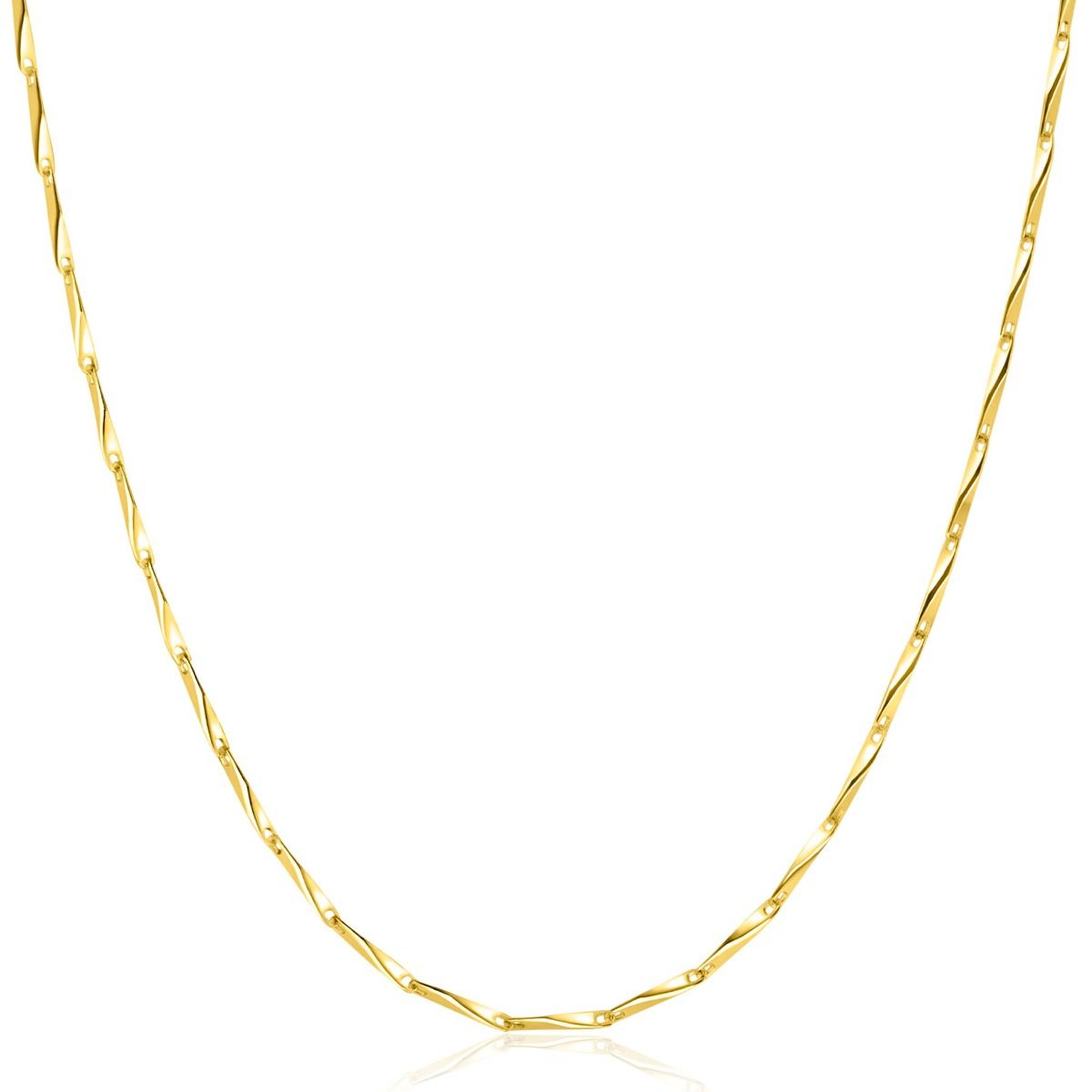 Zinzi gold plated zilveren schakel ketting met glinsterende pijlvormige schakels 1,5mm breed 42-45cm ZIC2414G, exclusief en kwalitatief hoogwaardig. Ontdek nu!