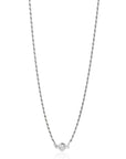 Zinzi zilveren koord ketting met een ronde witte zirkonia 40-45cm ZIC2461, exclusief en kwalitatief hoogwaardig. Ontdek nu!