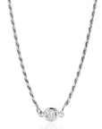 Zinzi zilveren koord ketting met een ronde witte zirkonia 40-45cm ZIC2461, exclusief en kwalitatief hoogwaardig. Ontdek nu!