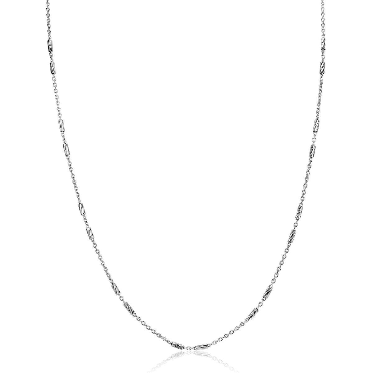 Zinzi zilveren schakel ketting met kleine bewerkte staafjes 42-45cm ZIC2466, exclusief en kwalitatief hoogwaardig. Ontdek nu!