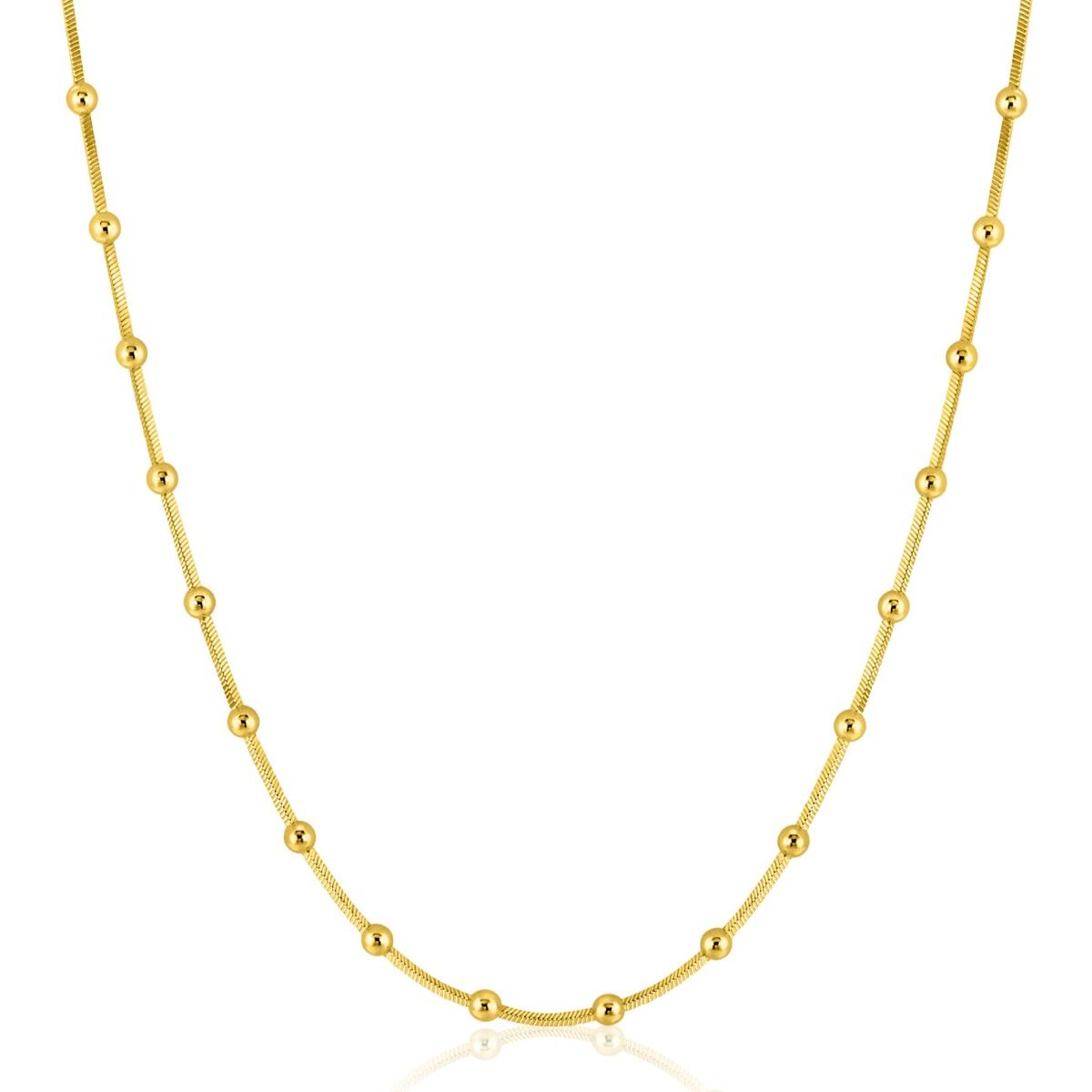 Zinzi gold plated zilveren slangen-ketting met vierkant geslepen schakels 43-45cm ZIC2471G, exclusief en kwalitatief hoogwaardig. Ontdek nu!