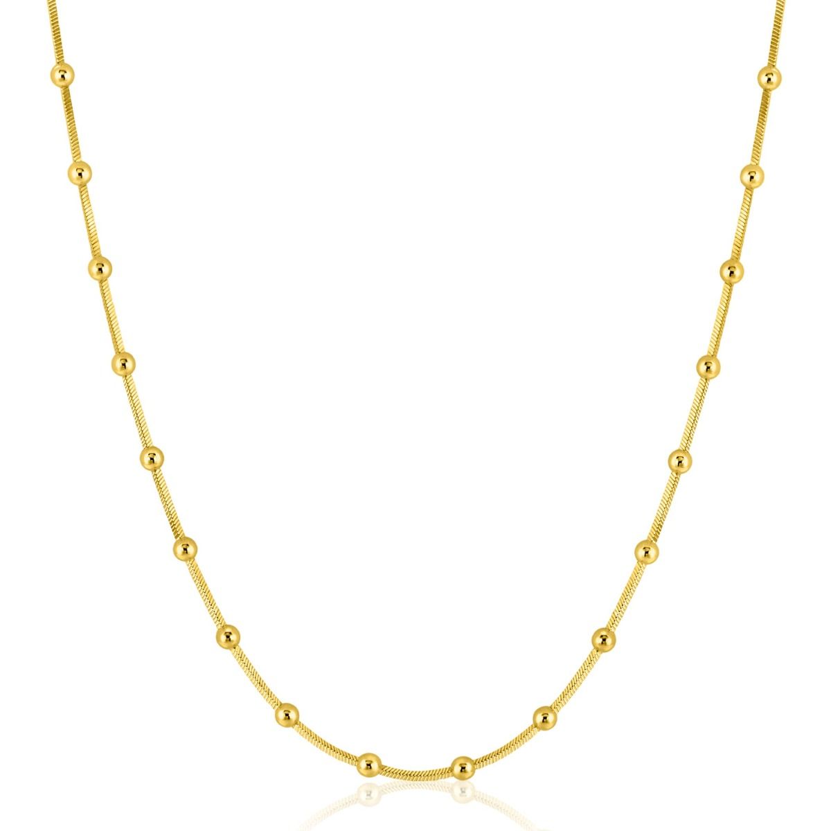 Zinzi gold plated zilveren slangen-ketting met vierkant geslepen schakels 43-45cm ZIC2471G, exclusief en kwalitatief hoogwaardig. Ontdek nu!