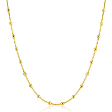 ZINZI gold plated zilveren slangen-ketting met vierkant geslepen schakels 43-45cm ZIC2471G