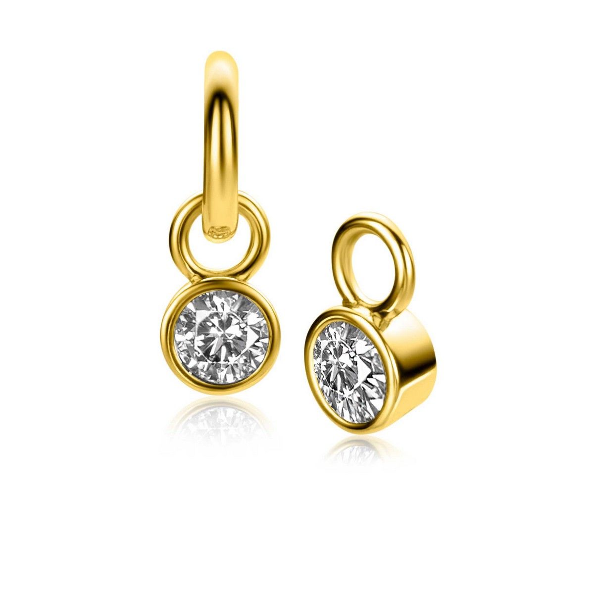 Zinzi ZICH-APR - Gold Plated Oorbedels Met Geboortesteen April, exclusief en kwalitatief hoogwaardig. Ontdek nu!