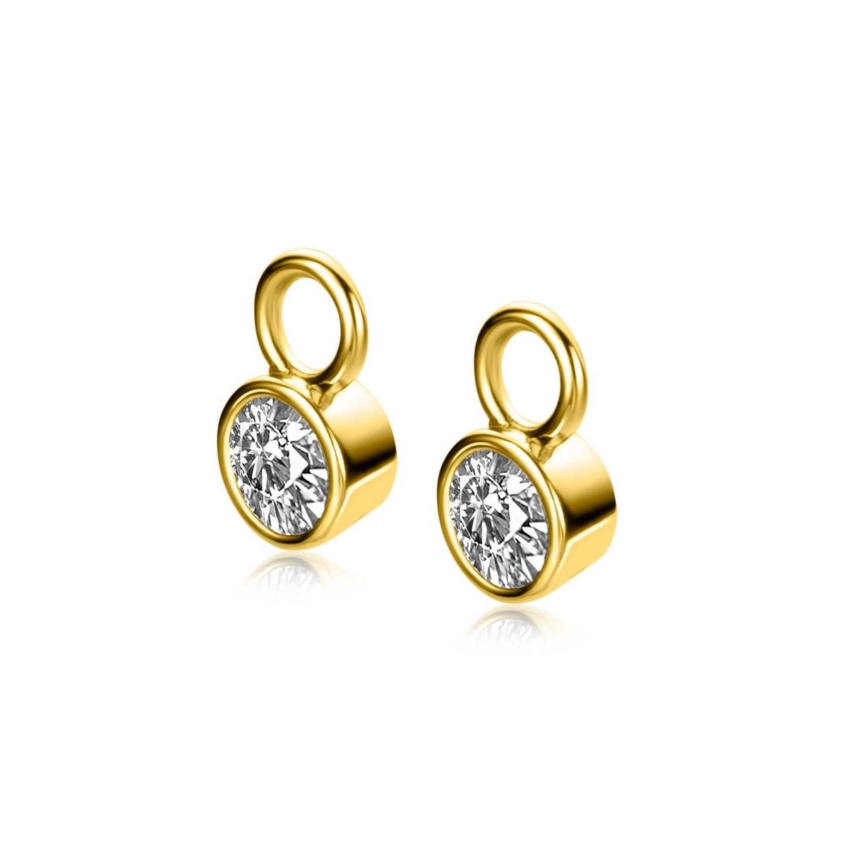 Zinzi ZICH-APR - Gold Plated Oorbedels Met Geboortesteen April, exclusief en kwalitatief hoogwaardig. Ontdek nu!