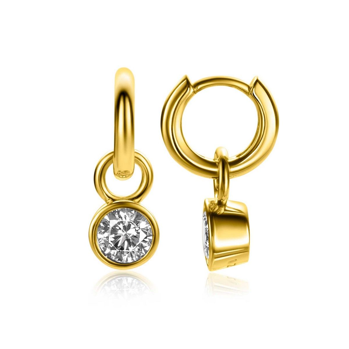 Zinzi ZICH-APR - Gold Plated Oorbedels Met Geboortesteen April, exclusief en kwalitatief hoogwaardig. Ontdek nu!