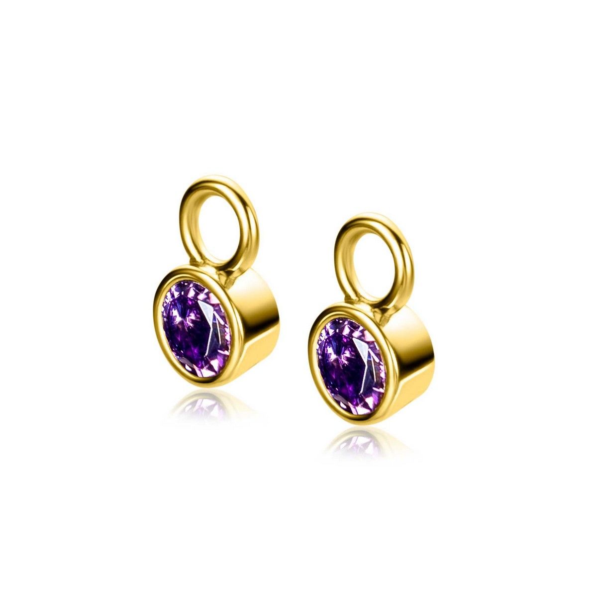 Zinzi ZICH-FEB - Gold Plated Oorbedels Met Geboortesteen Februari, exclusief en kwalitatief hoogwaardig. Ontdek nu!