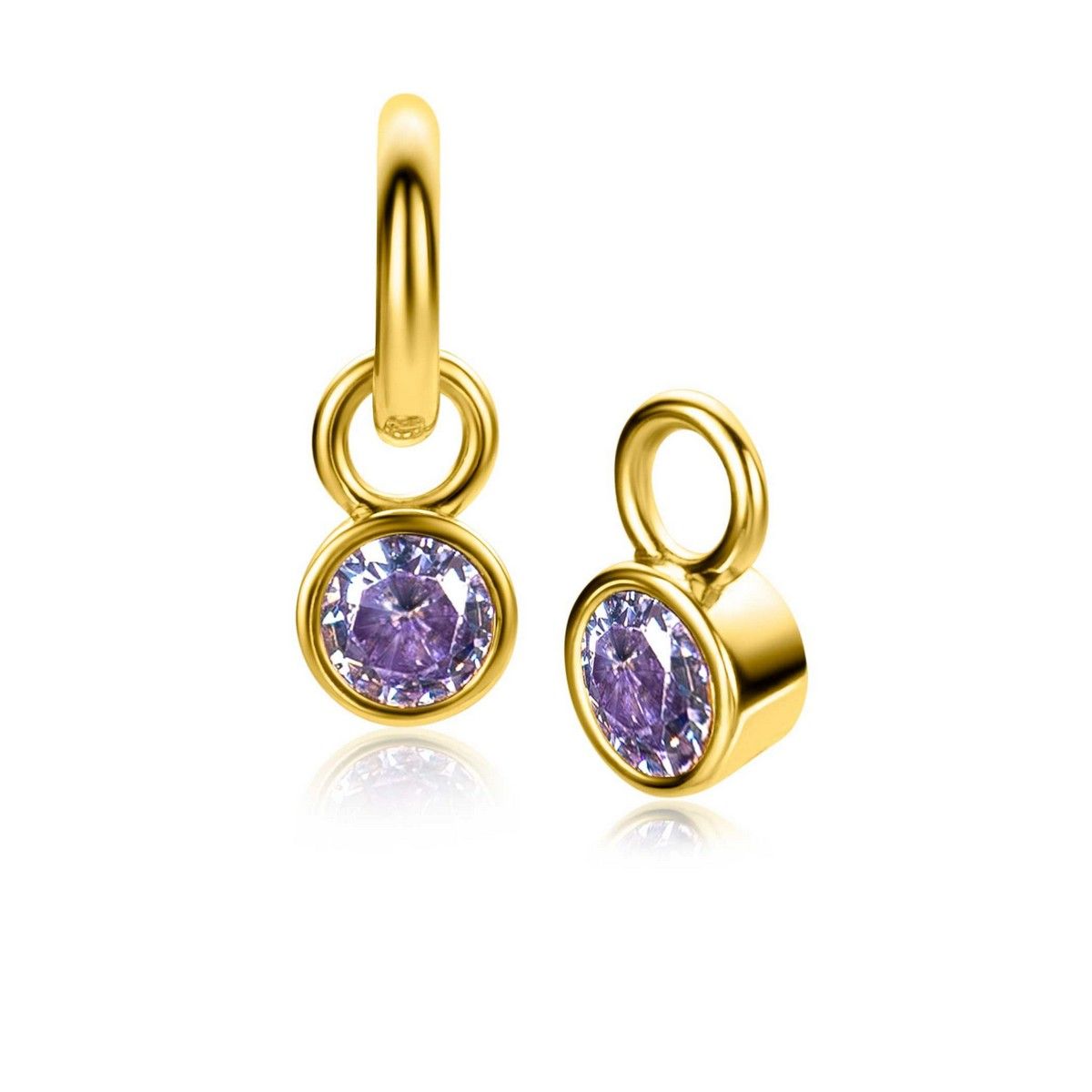 Zinzi ZICH-JUN - Gold Plated Oorbedels Lichtpaarse Geboortesteen Juni, exclusief en kwalitatief hoogwaardig. Ontdek nu!