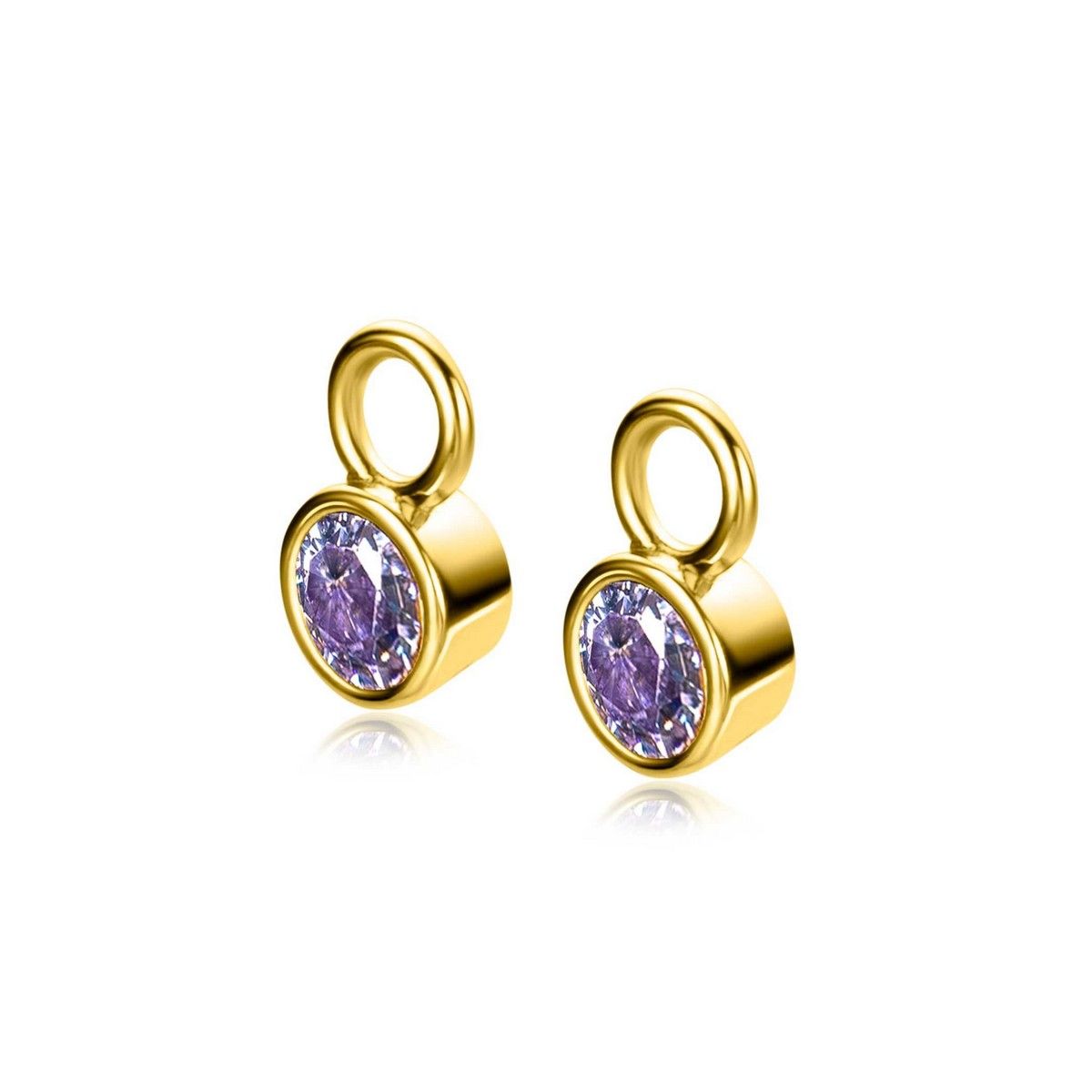 Zinzi ZICH-JUN - Gold Plated Oorbedels Lichtpaarse Geboortesteen Juni, exclusief en kwalitatief hoogwaardig. Ontdek nu!