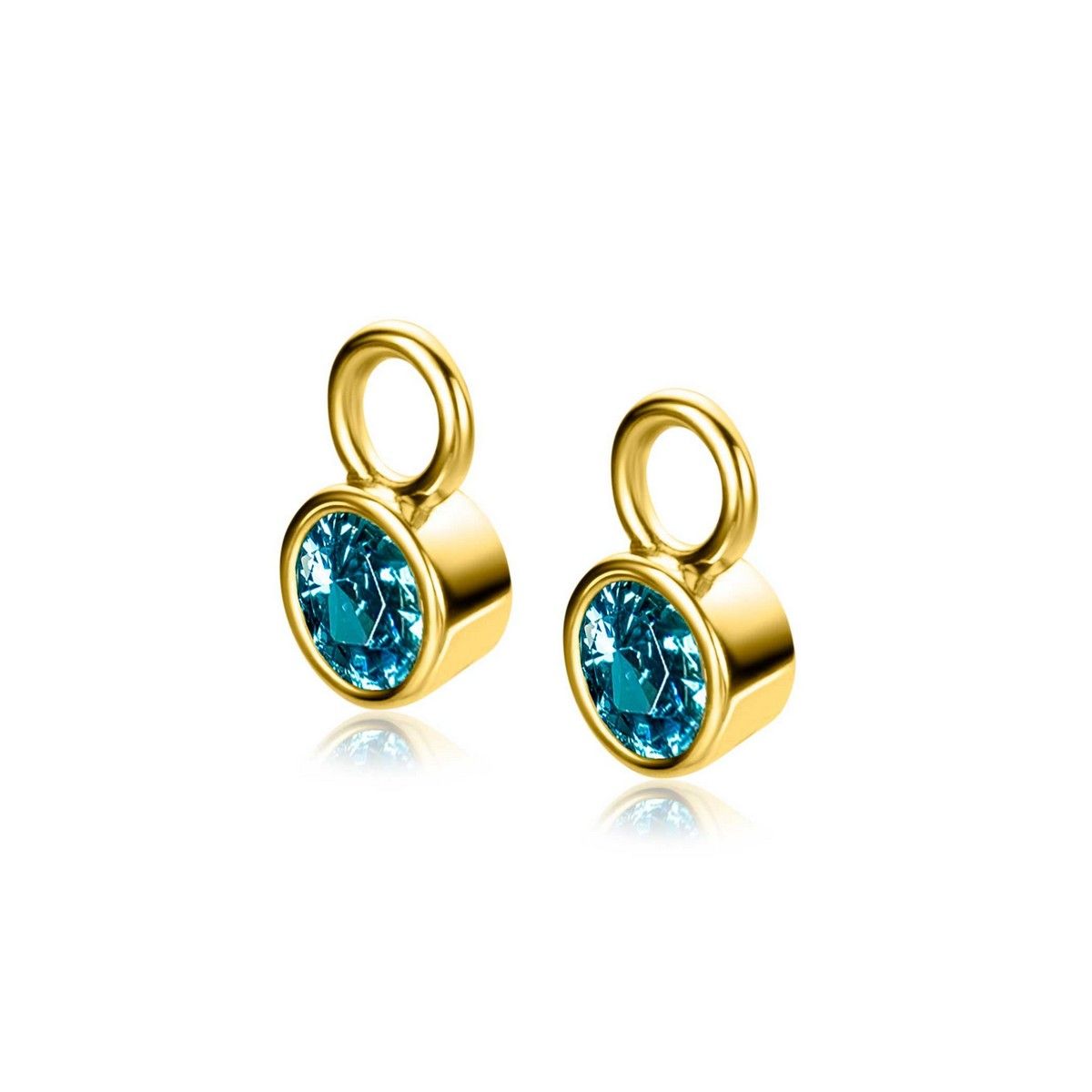 Zinzi ZICH-MRT - Gold Plated Oorbedels met Blauwe Geboortesteen Maart, exclusief en kwalitatief hoogwaardig. Ontdek nu!