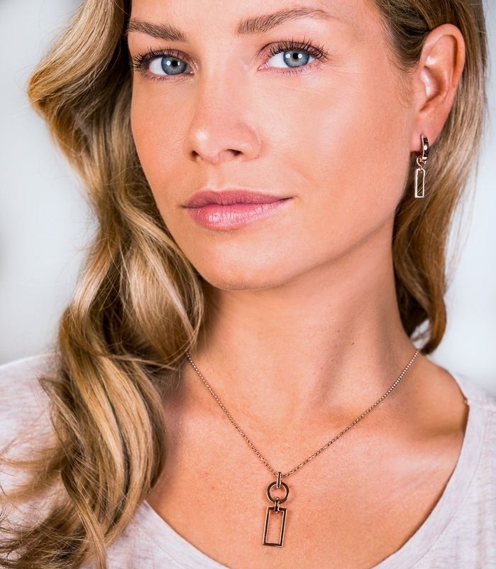 Zinzi zilveren oorbedels rose verguld open rechthoek 14mm ZICH1692R, exclusief en kwalitatief hoogwaardig. Ontdek nu!