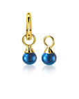 Zinzi gold plated zilveren oorbedels parels blauw 6mm ZICH1749BG (excl. oorringen), exclusief en kwalitatief hoogwaardig. Ontdek nu!