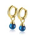 Zinzi gold plated zilveren oorbedels parels blauw 6mm ZICH1749BG (excl. oorringen), exclusief en kwalitatief hoogwaardig. Ontdek nu!