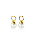 Zinzi gold plated zilveren oorbedels parels wit 6mm ZICH1749WG (excl. oorringen), exclusief en kwalitatief hoogwaardig. Ontdek nu!