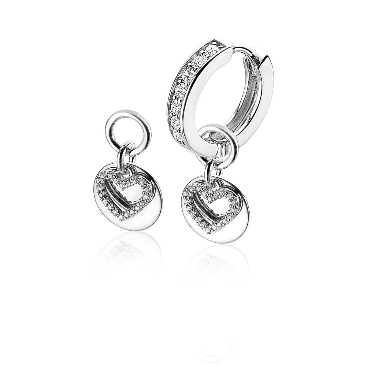 Zinzi zilveren oorbedels dubbel hartje wit 10mm ZICH1767, exclusief en kwalitatief hoogwaardig. Ontdek nu!