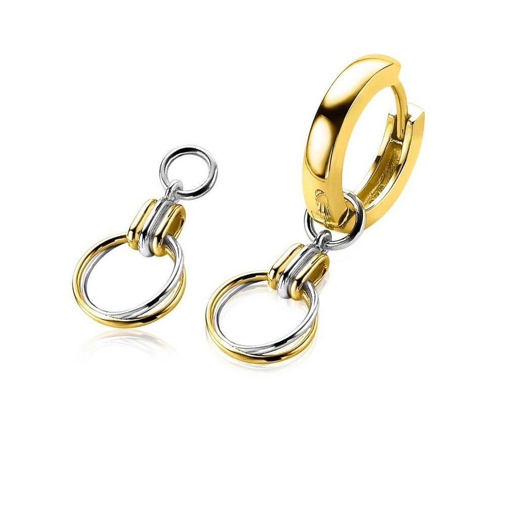 Zinzi zilveren oorbedels bicolor rond 10mm ZICH2059, exclusief en kwalitatief hoogwaardig. Ontdek nu!