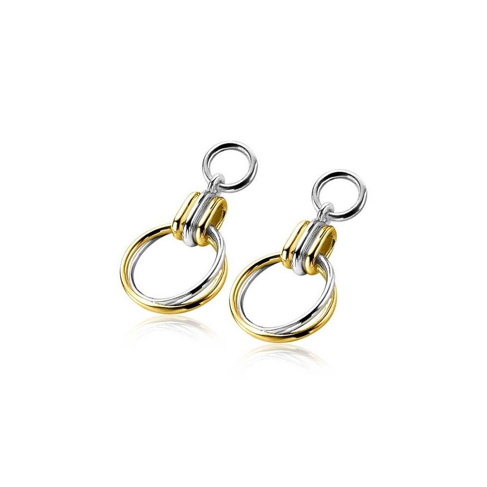 Zinzi zilveren oorbedels bicolor rond 10mm ZICH2059, exclusief en kwalitatief hoogwaardig. Ontdek nu!