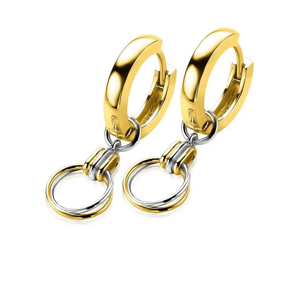 Zinzi zilveren oorbedels bicolor rond 10mm ZICH2059, exclusief en kwalitatief hoogwaardig. Ontdek nu!