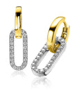 Zinzi zilveren oorbedels 20mm ovale vorm witte zirkonia's ZICH2156, exclusief en kwalitatief hoogwaardig. Ontdek nu!