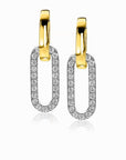 Zinzi zilveren oorbedels 20mm ovale vorm witte zirkonia's ZICH2156, exclusief en kwalitatief hoogwaardig. Ontdek nu!