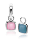 Zinzi zilveren oorbedels vierkant tweezijdig blauw en roze 10mm ZICH2257B (excl. oorringen), exclusief en kwalitatief hoogwaardig. Ontdek nu!