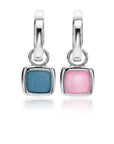 Zinzi zilveren oorbedels vierkant tweezijdig blauw en roze 10mm ZICH2257B (excl. oorringen), exclusief en kwalitatief hoogwaardig. Ontdek nu!
