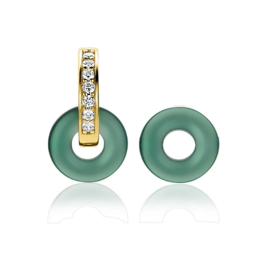 Zinzi oorbedels rond 12mm groen agaat ZICH2274G, exclusief en kwalitatief hoogwaardig. Ontdek nu!