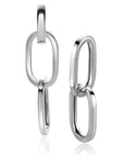 Zinzi zilveren oorbedels twee lange paperclip schakels 37mm ZICH2352 (excl. oorringen), exclusief en kwalitatief hoogwaardig. Ontdek nu!