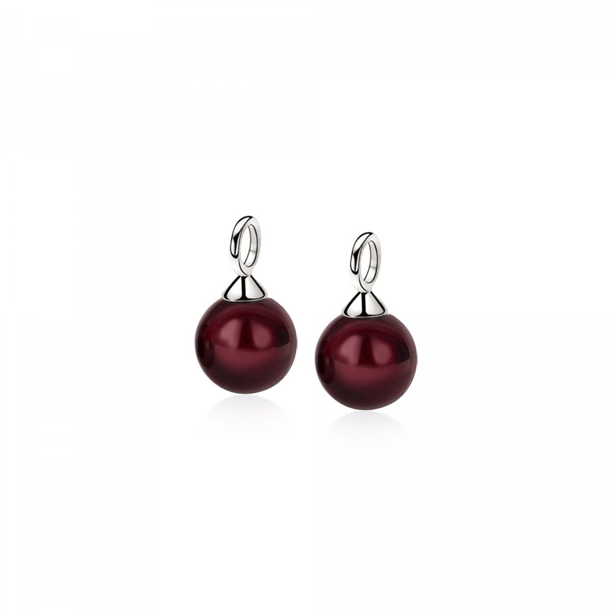 Zinzi zilveren oorbedels parel rond bordeaux rood 10mm ZICH266DR, exclusief en kwalitatief hoogwaardig. Ontdek nu!