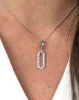 Zinzi zilveren luxe hanger ovaal wit 32mm ZIH1894, exclusief en kwalitatief hoogwaardig. Ontdek nu!