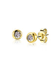Zinzi's "April Sparkle" - Oorknoppen 4mm Gold Plated met Geboortesteen Diamant Wit Zirconia ZIO-APR, exclusief en kwalitatief hoogwaardig. Ontdek nu!