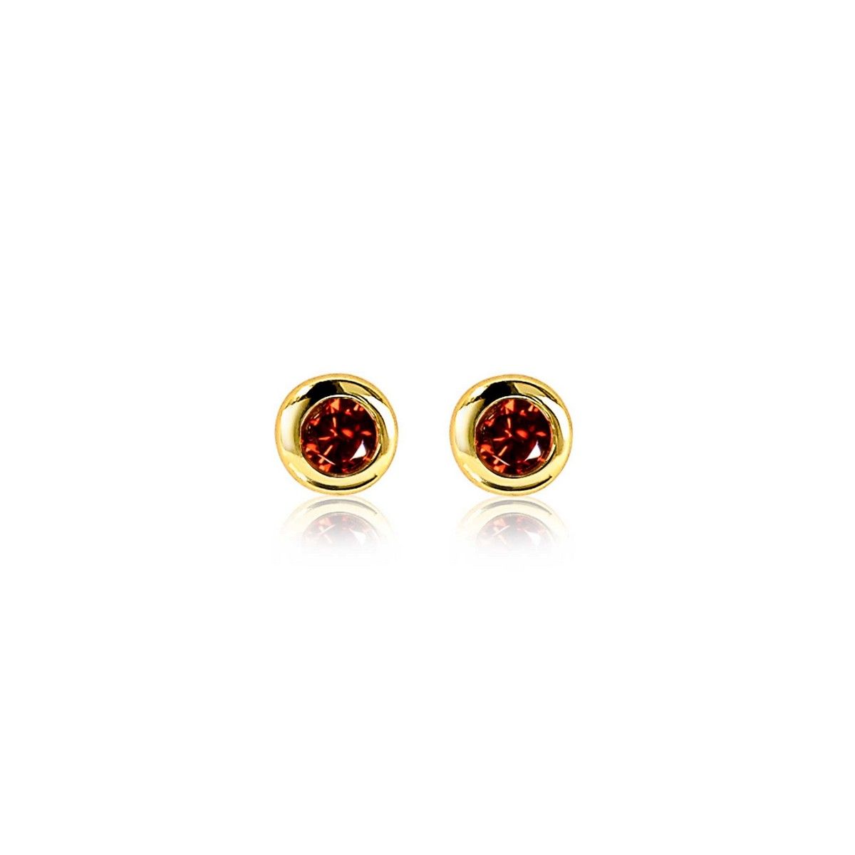 Zinzi's "Garnet Glam" - Oorknoppen 4mm Gold Plated met Geboortesteen Rood Granaat Zirconia ZIO-JAN, exclusief en kwalitatief hoogwaardig. Ontdek nu!