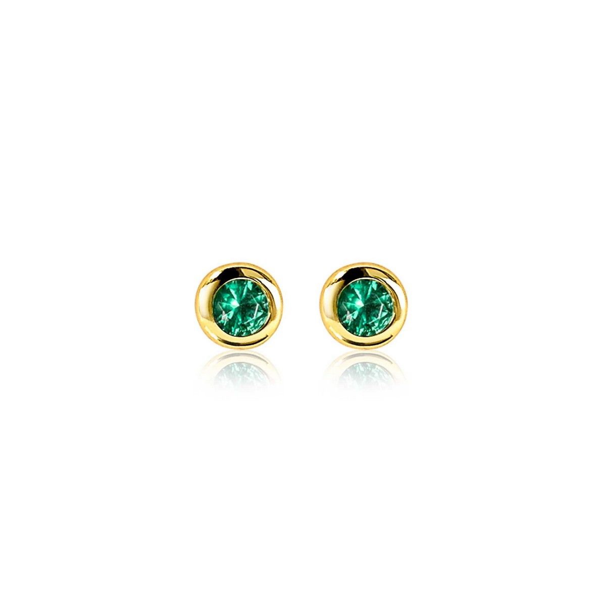 Zinzi's "Emerald Envy" - Gold Plated Zilveren Oorknopjes Birthstone met Smaragd Kleursteen ZIO-MEI, exclusief en kwalitatief hoogwaardig. Ontdek nu!