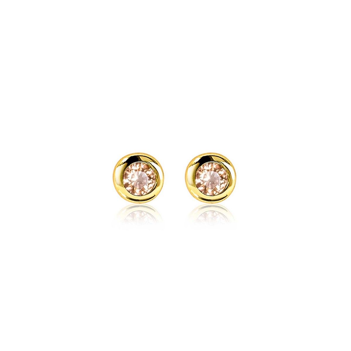 Zinzi&#39;s &quot;Citrus Sunshine&quot; - 4mm Gold Plated Oorknoppen met Geboortesteen Geel Citrien Zirconia ZIO-NOV, exclusief en kwalitatief hoogwaardig. Ontdek nu!